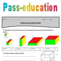 Pave Math Volume du pavé droit - Exercices : Primaire 6 - PDF à imprimer