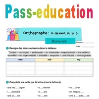 M devant m, b, p - Exercices : Primaire 2 - PDF à imprimer