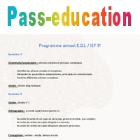 Programmes de l'année scolaire en IEF - école à la maison - Fiches ...