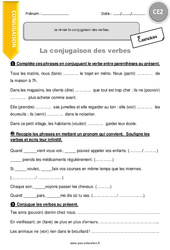 Je révise la conjugaison des verbes. - Exercices  : Primaire 3 - PDF à imprimer