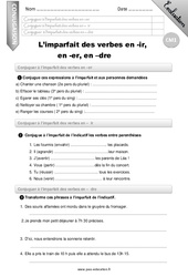 L'imparfait des verbes en - er, - ir, - dre - Examen Evaluation - Bilan : Primaire 4 - PDF à imprimer
