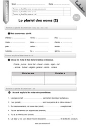 Le pluriel des noms (2) - Examen Evaluation - Bilan : Primaire 4 - PDF à imprimer
