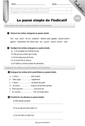 Le passé simple - Examen Evaluation - Bilan : Primaire 4 - PDF à imprimer