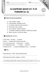 Le participe passé en - é ou l'infinitif en - er - Examen Evaluation - Bilan : Primaire 4 - PDF à imprimer