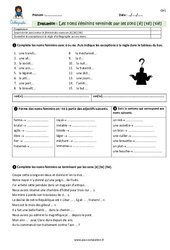 Les noms féminins terminés par les sons [é] [té] [tié] - Examen Evaluation - Bilan : Primaire 4 - PDF à imprimer