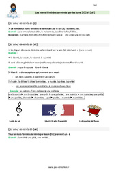 Les noms féminins terminés par les sons [é] [té] [tié] - Cours, Leçon : Primaire 4 - PDF à imprimer