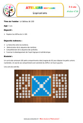 Tableau de 100 - Combinaison des symboles et des chiffres : Maternelle 1, 2, Primaire 1, 2 - PDF à imprimer