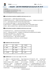 Les mots commençant par ap - ac - af, - ef - et of - Examen Evaluation - Bilan : Primaire 5 - PDF à imprimer