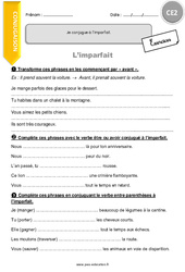 Je conjugue à l’imparfait. - Exercices avec correction : Primaire 3 - PDF à imprimer