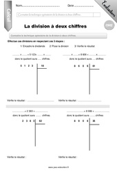 Division à 2 chiffres - Examen Evaluation - Bilan : Primaire 5 - PDF à imprimer