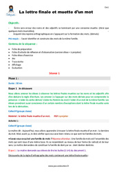 Lettre finale et muette d’un mot - Séquence - Fiche de préparation : Primaire 4 - PDF à imprimer