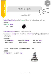 Comment identifier les adjectifs. - Cours, Leçon : Primaire 3 - PDF à imprimer