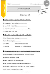 Comment identifier les adjectifs. - Exercices : Primaire 3 - PDF à imprimer