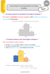 Comment calculer l’aire et le périmètre d’une figure complexe. - Cours, Leçon : Primaire 4 - PDF à imprimer
