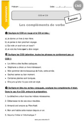Identifier et produire des COD et des COI - Exercices : Primaire 5 - PDF à imprimer