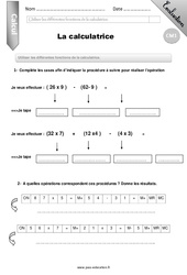 La calculatrice - Examen Evaluation - Bilan : Primaire 4 - PDF à imprimer