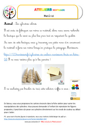Cylindres colorés - Vie sensorielle - Liste des matériaux : Maternelle 1, 2, Primaire 1, 2 - PDF à imprimer