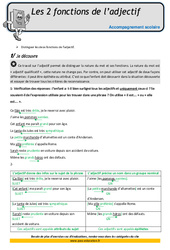 Deux fonctions de l’adjectif - Soutien scolaire - Aide aux devoirs : Primaire 5 - PDF à imprimer