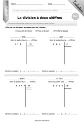 Division à deux chiffres - Examen Evaluation - Bilan : Primaire 4 - PDF à imprimer
