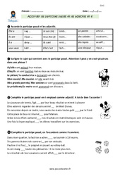 Accorder les participes passés et adjectifs en - é - Exercices avec correction : Primaire 4 - PDF à imprimer