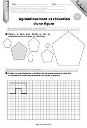 Agrandissement et réduction d'une figure - Examen Evaluation - Bilan : Primaire 4 - PDF à imprimer