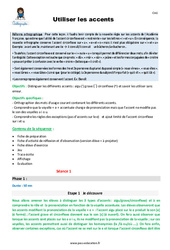 Utiliser les accents - Séquence - Fiche de préparation : Primaire 4 - PDF à imprimer