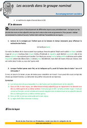 Accords dans le Groupe nominal - Soutien scolaire - Aide aux devoirs : Primaire 5 - PDF à imprimer