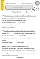 Accord sujet verbe - Exercices : Primaire 3 - PDF à imprimer