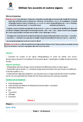 Utiliser les accents et autres signes - Séquence - Fiche de préparation : Primaire 5 - PDF à imprimer