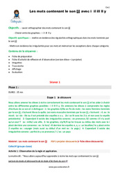 Mots contenant le son [j] avec - i, - il, - ill, - ll, - y - Séquence - Fiche de préparation : Primaire 4 - PDF à imprimer