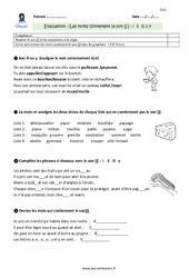 Mots contenant le son [j] avec - i, - il, - ill, - ll, - y - Examen Evaluation - Bilan : Primaire 4 - PDF à imprimer