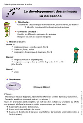 Naissance - Séquence - Fiche de préparation - Séance 1 - Développement des animaux : Primaire 1 - PDF à imprimer