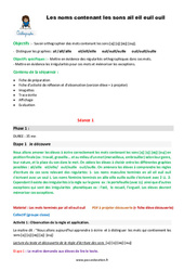 Mots contenant les sons - ai - eil - euil - ouil - Séquence - Fiche de préparation : Primaire 4 - PDF à imprimer