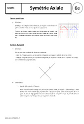 Symétrie axiale - Cours - Géométrie : Primaire 6 - PDF à imprimer