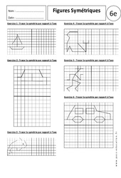 Figures symétriques - Exercices corrigés - Symétrie axiale : Primaire 6 - PDF à imprimer