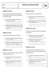 Utiliser la proportionnalité - Exercices corrigés : Primaire 6 - PDF à imprimer