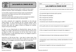 Les progrès du chemin de fer - Lecture documentaire : Primaire 2 - PDF à imprimer