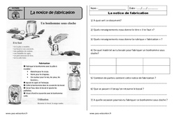 Notice de fabrication - Texte prescriptif - Lecture : Primaire 2 - PDF à imprimer