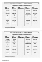 Menu de la cantine - Ecrit fonctionnel - Lecture : Primaire 2 - PDF à imprimer