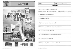 Une affiche - Ecrit fonctionnel - Lecture : Primaire 2 - PDF à imprimer
