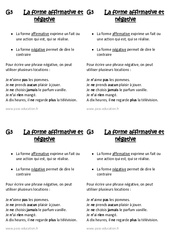 Forme affirmative et négative - Cours, Leçon : Primaire 2 - PDF à imprimer