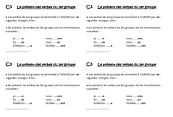 Présent des verbes du 1er groupe - Cours, Leçon : Primaire 2 - PDF à imprimer