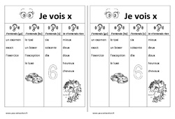 Fiche mémo élève - La lettre x : Primaire 1, 2 - PDF à imprimer