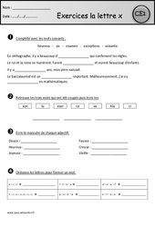 Révisions - La lettre x - Etude des sons : Primaire 2 - PDF à imprimer