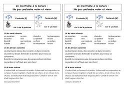 Fiche de lecture - ein et ien - Ne pas confondre : Primaire 2 - PDF à imprimer