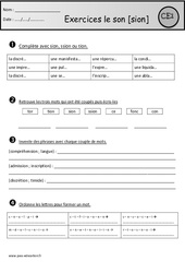 Révisions - Son sion - ssion - tion - Etude des sons : Primaire 2 - PDF à imprimer