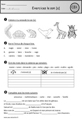 Exercices - Son a : Primaire 2 - PDF à imprimer