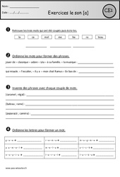 Révisions - Son a : Primaire 2 - PDF à imprimer