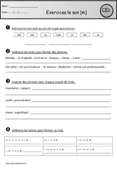 Révisions - Son m - Etude des sons : Primaire 2 - PDF à imprimer