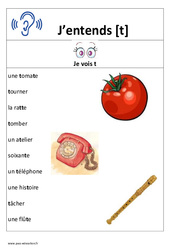 Son t - Affiche pour la classe : Primaire 1, 2 - PDF à imprimer